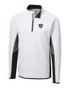 Las Vegas Raiders Cutter & Buck Traverse Colorblock Stretch Quarter Zip Mens Pullover White Mannequin Thumbnail Image