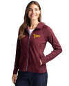 Arizona State Sun Devils Cutter & Buck Adapt Eco Knit Hybrid Recycled Womens Full Zip Jacket Bordeaux Front Thumbnail Image