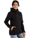 Grambling Tigers College Vault Cutter & Buck Roam Epic Versatility Recycled Womens Full Zip Hooded Jacket Black Side Thumbnail Image