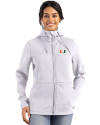 Miami Hurricanes Cutter & Buck Roam Epic Versatility Recycled Womens Full Zip Hooded Jacket Solitare Front Thumbnail Image
