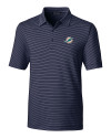 Miami Dolphins Cutter & Buck Forge Pencil Stripe Stretch Mens Polo Liberty Navy Mannequin Thumbnail Image
