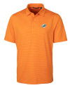 Miami Dolphins Cutter & Buck Forge Pencil Stripe Stretch Mens Polo Orange Burst Mannequin Thumbnail Image