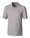Miami Dolphins Cutter & Buck Forge Pencil Stripe Stretch Mens Polo Polished Medium Gray Mannequin Thumbnail Image