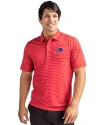 Buffalo Bills Cutter & Buck Forge Pencil Stripe Stretch Mens Polo Red Front Thumbnail Image
