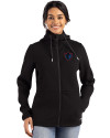 DePaul Blue Demons Cutter & Buck Roam Epic Versatility Recycled Womens Full Zip Hooded Jacket Black Front Thumbnail Image