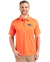 Denver Broncos Cutter & Buck Forge Pencil Stripe Stretch Mens Polo College Orange Front Thumbnail Image