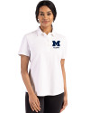 Michigan Wolverines Alumni Cutter & Buck Advantage Refresh Epic Confidence Recycled Womens Tri-Blend Pique Polo White Front Thumbnail Image