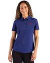 SMU Mustangs College Vault Cutter & Buck Advantage Refresh Epic Confidence Recycled Womens Tri-Blend Pique Polo Tour Blue Front Thumbnail Image