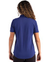 Pitt Panthers College Vault Cutter & Buck Advantage Refresh Epic Confidence Recycled Womens Tri-Blend Pique Polo Tour Blue Back Thumbnail Image