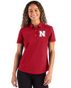 Nebraska Cornhuskers Cutter & Buck Advantage Refresh Epic Confidence Recycled Womens Tri-Blend Pique Polo Cardinal Red Front Thumbnail Image