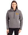 Arizona State Sun Devils Cutter & Buck Cascade Eco Fleece Womens Pullover Jacket Elemental Grey/Black Front Thumbnail Image