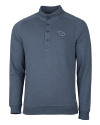 Tennessee Titans Cutter & Buck Saturday Cotton Blend Mens Mock Pullover Sweatshirt Navy Blue Heather Mannequin Thumbnail Image