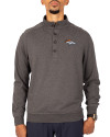 Denver Broncos Cutter & Buck Saturday Cotton Blend Mens Mock Pullover Sweatshirt Charcoal Heather Front Thumbnail Image