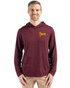 Arizona State Sun Devils Cutter & Buck Coastline Epic Comfort Recycled Mens Hooded Shirt Bordeaux Front Thumbnail Image