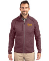 Arizona State Sun Devils Cutter & Buck Mainsail Sweater-Knit Mens Full Zip Jacket Bordeaux Heather Front Thumbnail Image