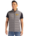 Arizona State Sun Devils Cutter & Buck Evoke Hybrid Softshell Recycled Mens Full Zip Vest Elemental Grey Front Thumbnail Image