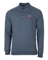 Chicago Bears Cutter & Buck Saturday Cotton Blend Mens Mock Pullover Sweatshirt Navy Blue Heather Mannequin Thumbnail Image