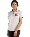 Nebraska Cornhuskers Cutter & Buck Coastline Epic Comfort Recycled Womens Dolman Polo CONCRETE Front Thumbnail Image