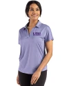 LSU Tigers Alumni Cutter & Buck Coastline Epic Comfort Recycled Womens Dolman Polo Hyacinth Front Thumbnail Image