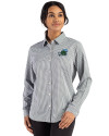 Tulane Green Wave Cutter & Buck Skyline Epic Confidence Recycled Gingham Womens Long Sleeve Dress Shirt  Hunter/White Front Thumbnail Image