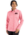 UNLV Rebels Cutter & Buck Skyline Epic Confidence Recycled Gingham Womens Long Sleeve Dress Shirt  Red/White Front Thumbnail Image
