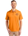 Chicago Bears - Cutter & Buck Prospect Eco Textured Stretch Recycled Mens Short Sleeve Polo Orange Burst Front Thumbnail Image