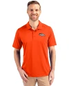 Denver Broncos Cutter & Buck Prospect Eco Textured Stretch Recycled Mens Short Sleeve Polo College Orange Front Thumbnail Image