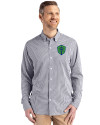 Seattle Sounders FC Cutter & Buck Skyline Epic Confidence Recycled Gingham Mens Big & Tall Long Sleeve Dress Shirt Black/White Front Thumbnail Image