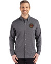 Atlanta United FC - Cutter & Buck Skyline Epic Confidence Recycled Gingham Mens Big & Tall Long Sleeve Dress Shirt Black/Elemental Grey Front Thumbnail Image