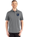 San Jose Earthquakes Cutter & Buck Advantage Refresh Epic Confidence Recycled Mens Tri-Blend Pique Polo Elemental Grey Front Thumbnail Image