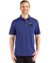 San Jose Earthquakes Cutter & Buck Advantage Refresh Epic Confidence Recycled Mens Tri-Blend Pique Polo Tour Blue Front Thumbnail Image