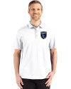 San Jose Earthquakes Cutter & Buck Advantage Refresh Epic Confidence Recycled Mens Tri-Blend Pique Polo White Front Thumbnail Image