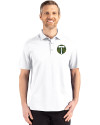 Portland Timbers Cutter & Buck Advantage Refresh Epic Confidence Recycled Mens Tri-Blend Pique Polo White Front Thumbnail Image
