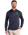 Seattle Sounders FC Cutter & Buck Coastline Epic Comfort Recycled Mens Quarter Zip Navy Blue Front Thumbnail Image