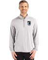 Minnesota United FC Cutter & Buck Coastline Epic Comfort Recycled Mens Quarter Zip CONCRETE Front Thumbnail Image