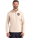 FC Cincinnati Cutter & Buck Coastline Epic Comfort Recycled Mens Quarter Zip Wheat Front Thumbnail Image