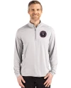 Inter Miami CF Cutter & Buck Coastline Epic Comfort Recycled Mens Quarter Zip CONCRETE Front Thumbnail Image