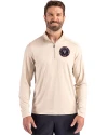 Inter Miami CF Cutter & Buck Coastline Epic Comfort Recycled Mens Quarter Zip Wheat Front Thumbnail Image