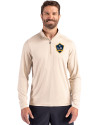 LA Galaxy Cutter & Buck Coastline Epic Comfort Recycled Mens Quarter Zip Wheat Front Thumbnail Image