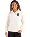 D.C. United Cutter & Buck Roam Epic Versatility Recycled Womens Quarter Zip Pullover Shell Front Thumbnail Image
