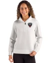 D.C. United Cutter & Buck Roam Epic Versatility Recycled Womens Quarter Zip Pullover Solitare Front Thumbnail Image