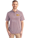 Arizona State Sun Devils Cutter & Buck Virtue Eco Pique Stripe Recycled Mens Polo Bordeaux Front Thumbnail Image