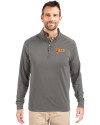 Arizona State Sun Devils Cutter & Buck Adapt Eco Knit Stretch Recycled Mens Quarter Zip Pullover Elemental Grey Front Thumbnail Image