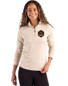 View image 13: Houston Dynamo FC Cutter & Buck Coastline Recycled Double Peached Womens Quarter Zip Pullover Wheat Front
