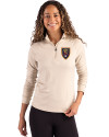 Real Salt Lake Cutter & Buck Coastline Epic Comfort Recycled Women’s Quarter Zip Wheat Front Thumbnail Image