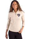 FC Dallas Cutter & Buck Coastline Epic Comfort Recycled Women’s Quarter Zip Wheat Front Thumbnail Image