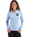 New York City FC Cutter & Buck Coastline Epic Comfort Recycled Women’s Quarter Zip Atlas Light Blue Front Thumbnail Image