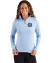 New York City FC Cutter & Buck Coastline Epic Comfort Recycled Women’s Quarter Zip Atlas Light Blue Front Thumbnail Image