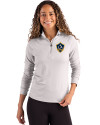LA Galaxy Cutter & Buck Coastline Epic Comfort Recycled Women’s Quarter Zip CONCRETE Front Thumbnail Image