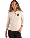 LA Galaxy Cutter & Buck Coastline Epic Comfort Recycled Women’s Quarter Zip Wheat Front Thumbnail Image